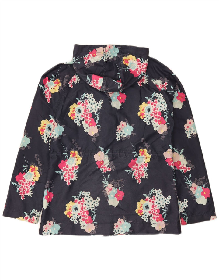 Animal Dame Regnjakke med hætte UK 8 Small Navy Blue Floral Polyester