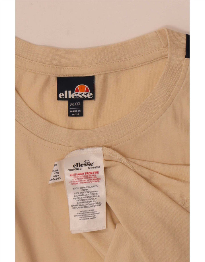 Ellesse Herre T-Shirt Top 2XL Off White Colourblock Bomuld