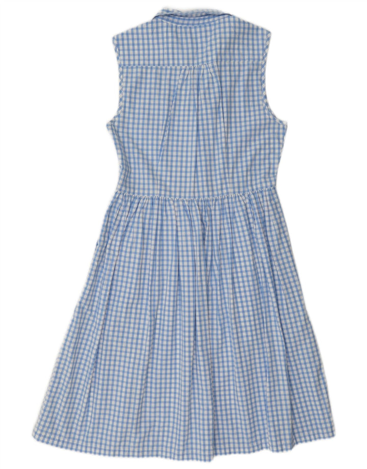 French Connection Dame Ærmeløs A-Line Kjole UK 10 Small Blue Gingham