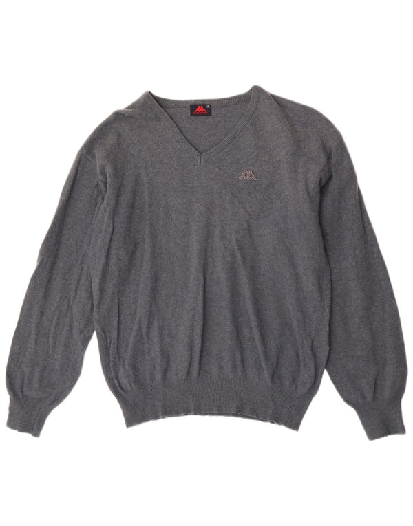 Kappa Dame V-hals sweater UK 14 Medium Navy Blue Uld