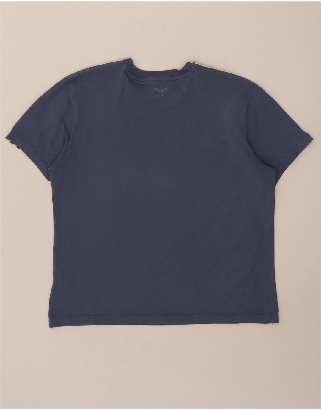 Adidas Dame T-Shirt Top UK 12 Medium Blue Bomuld