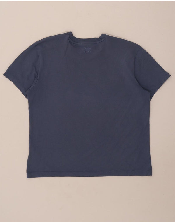 Adidas Dame T-Shirt Top UK 12 Medium Blue Bomuld