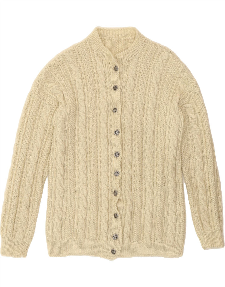 VINTAGE Womens Cardigan Sweater UK 16 Large Beige Vintage Vintage and Second-Hand Vintage from Messina Hembry 