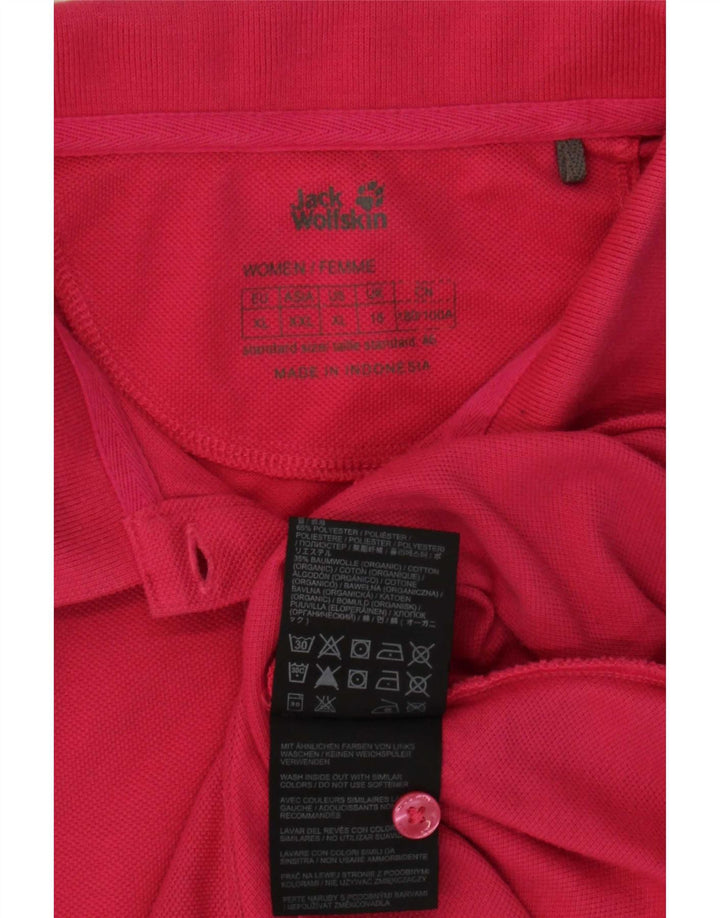 Jack Wolfskin Dame Polo Shirt UK 18 XL Pink Polyester