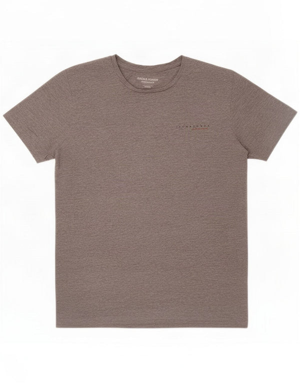 Jack & Jones Herre Regular Fit T-shirt Top Large Grå Flecked Bomuld