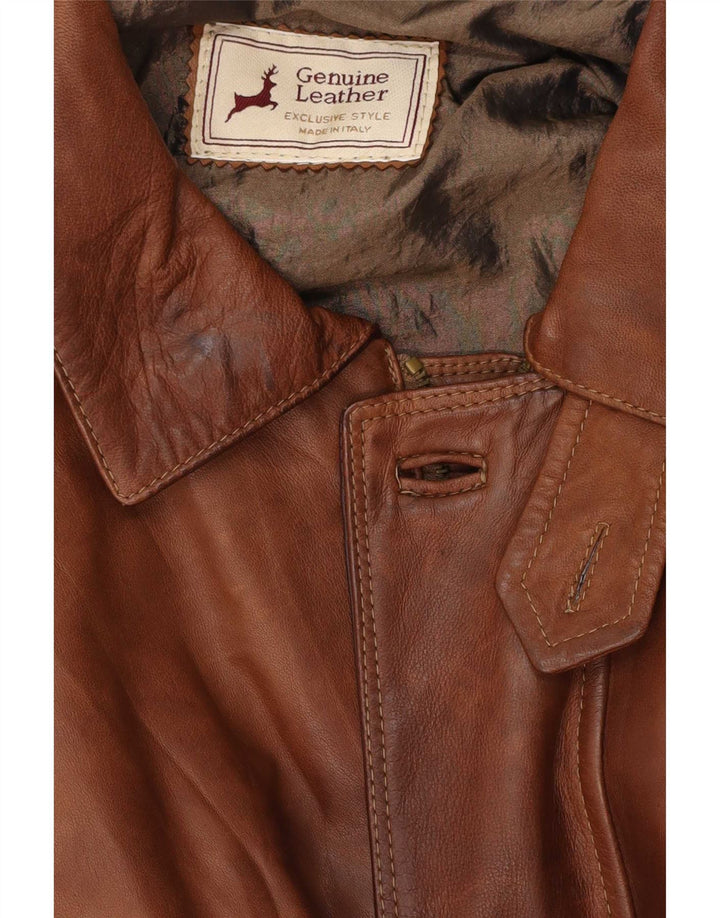 Vintage herre læderjakke UK 42 XL brunt læder
