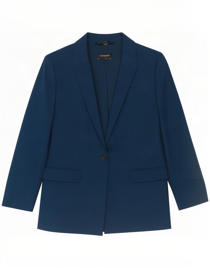 Marks & Spencer Dame Autograph 1 Knap Blazer Jacket UK 12 Medium Blue