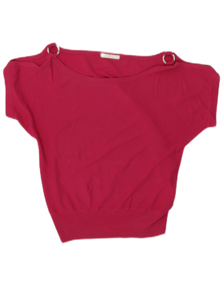Marks & Spencer Dame Crop Off Shoulder Bluse Top UK 10 Small Pink