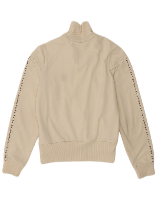 Adidas Womens Graphic Tracksuit Top Jacket UK 14 Medium Off White