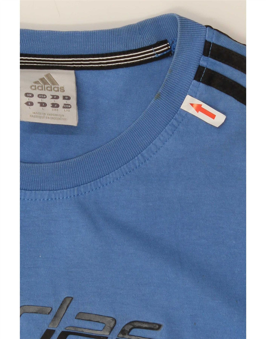 Adidas Herre Grafisk T-Shirt Top Stor Blå Bomuld