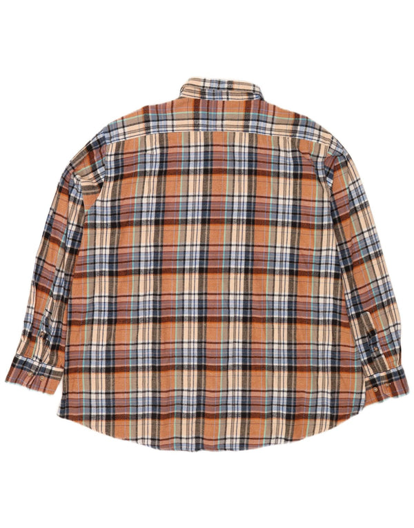 Bernd Berger Herre Modern Fit Flanellskjorte 3XL Brun Plaid Bomuld