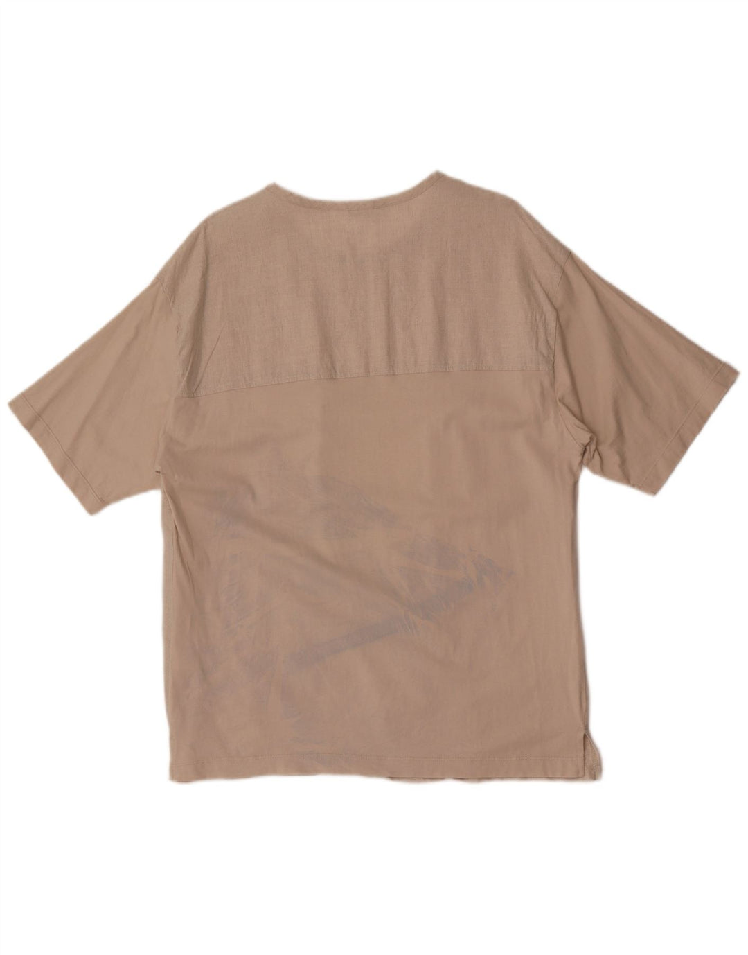 Zara Herre T-Shirt Top Stor Beige Bomuld