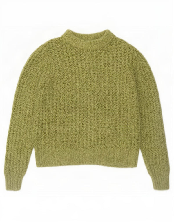 Marks & Spencer Dame Crop Turtle Neck Jumper Sweater UK 10 Small Green
