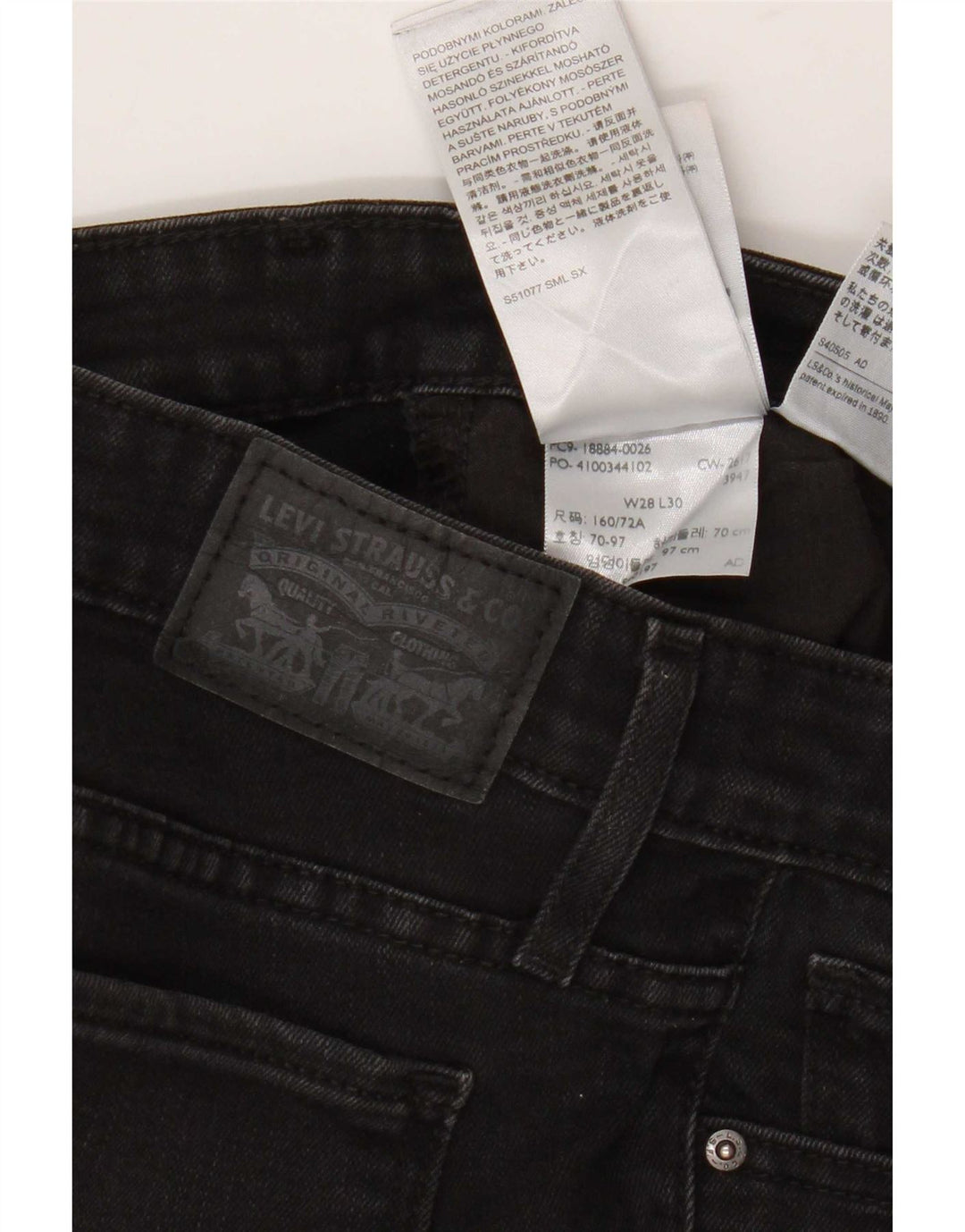 Levi's Dame 712 Slim Jeans W28 L30 Sort Bomuld