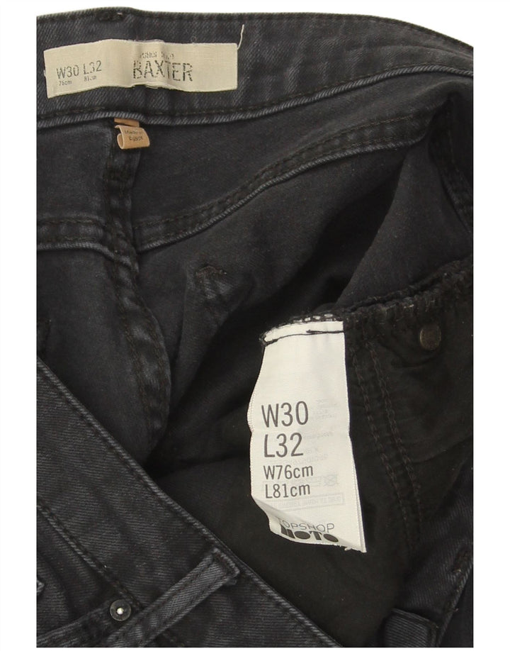 TOPSHOP Dame Baxter Slim Jeans W30 L32 Sort Bomuld