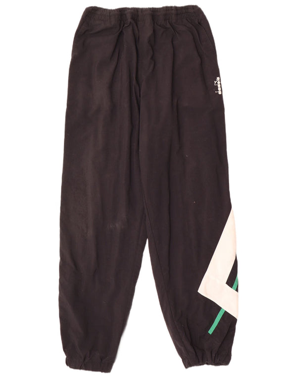 Diadora Mens Tracksuit Trousers Joggers XL  Black Colourblock Polyamide
