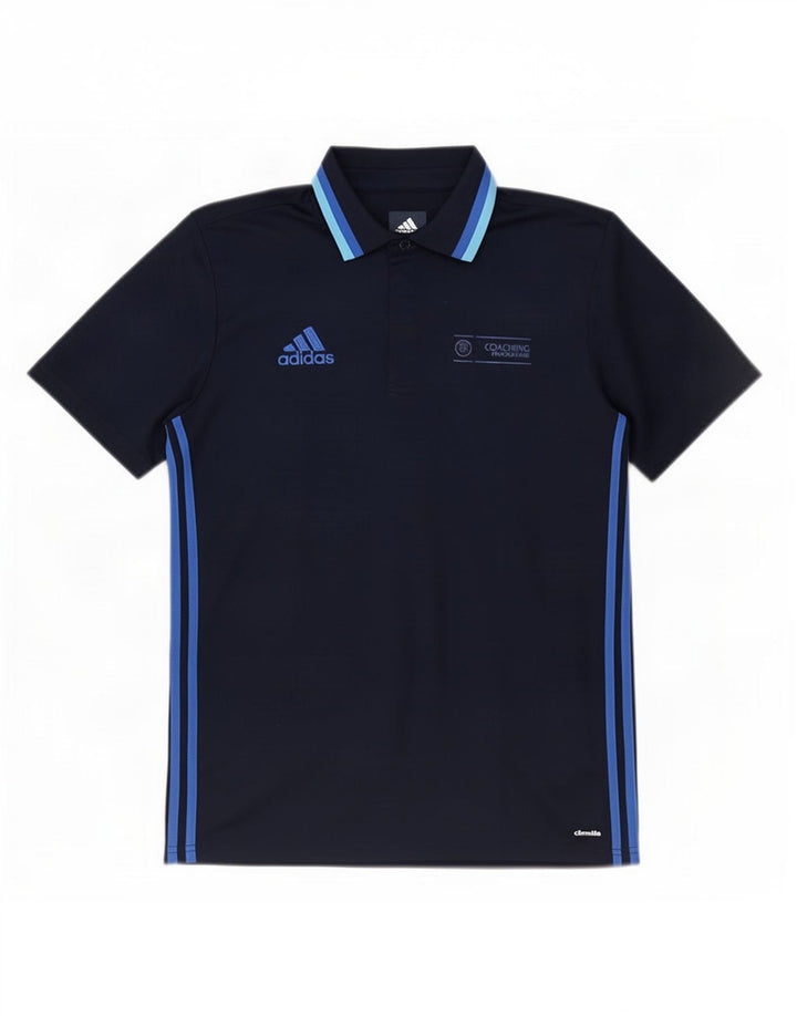 Adidas Climalite poloshirt til mænd mellem marineblå stribet polyester