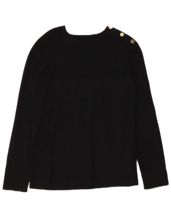 Marks & Spencer Dame Boat Neck Jumper Sweater UK 6 XS Sort Viscose