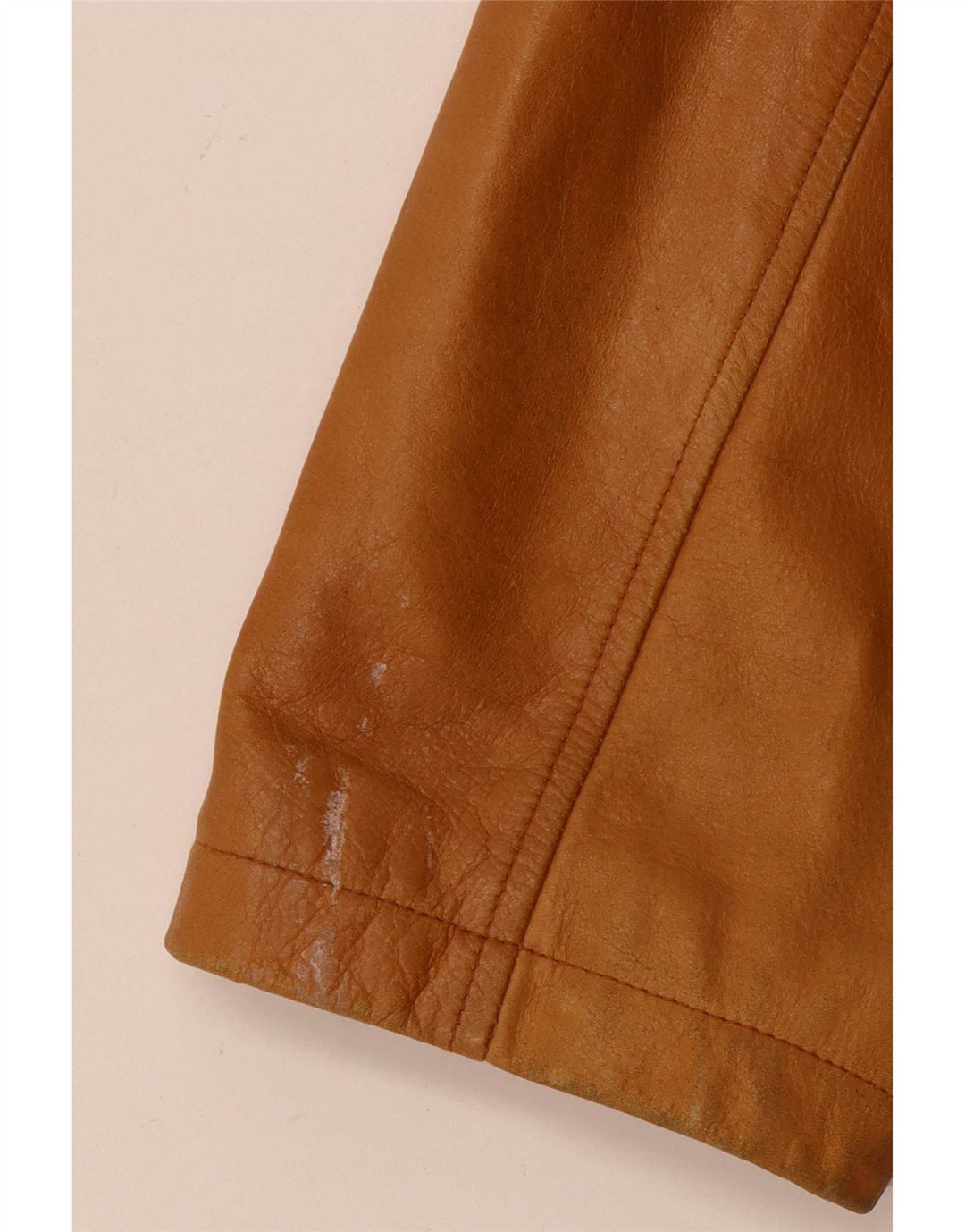Steve Madden Herre Læderjakke UK 42 XL Beige Læder