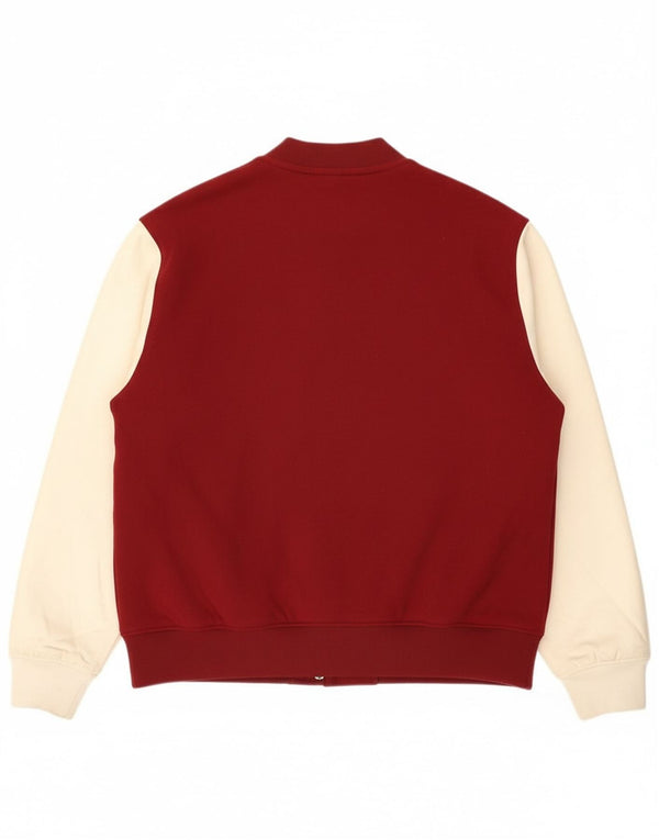 Champion Herre Grafisk Varsity Jacket UK 44 2XL Burgundy Colourblock