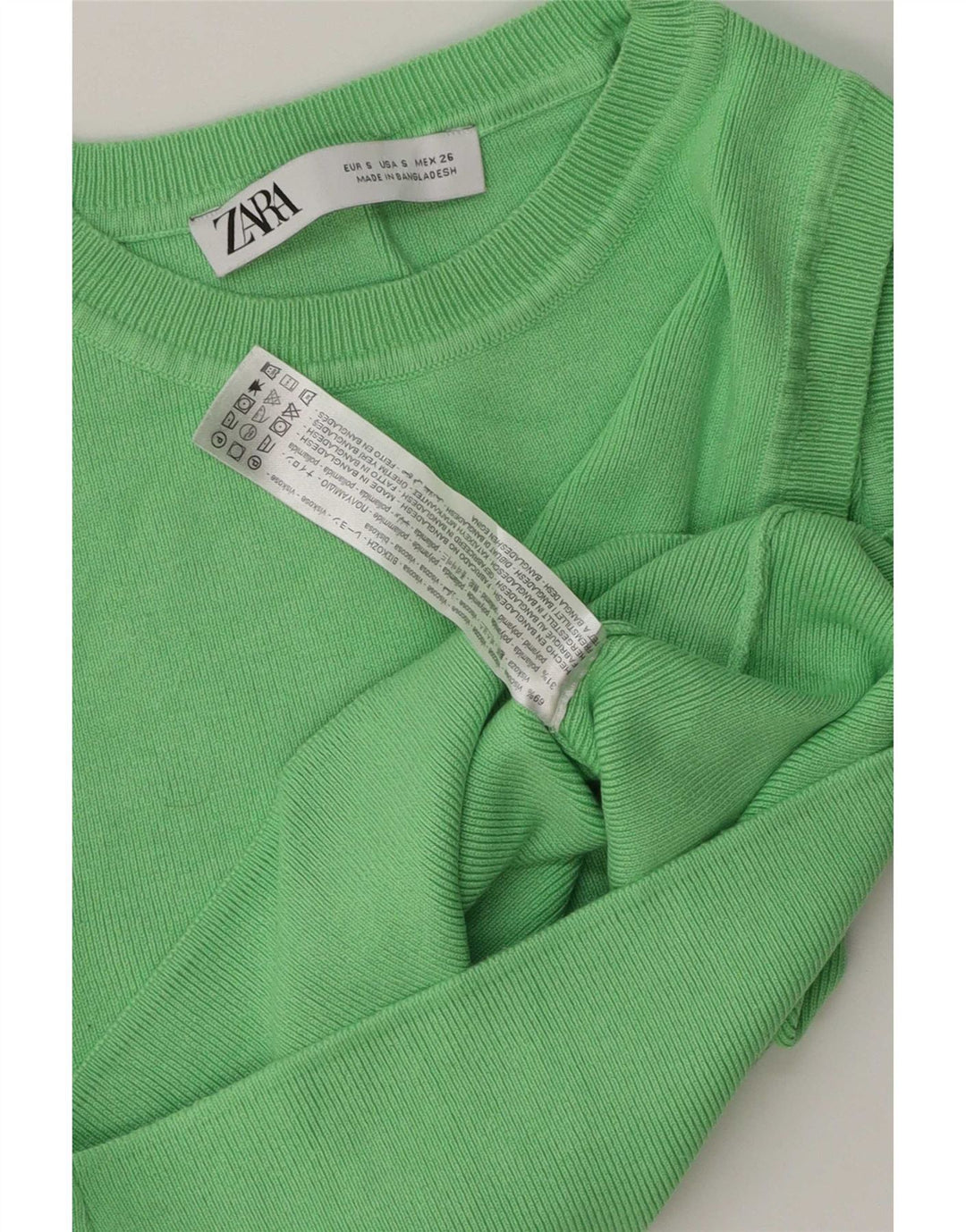 Zara Womens Crop Vest Top UK 10 Small Green Viscose