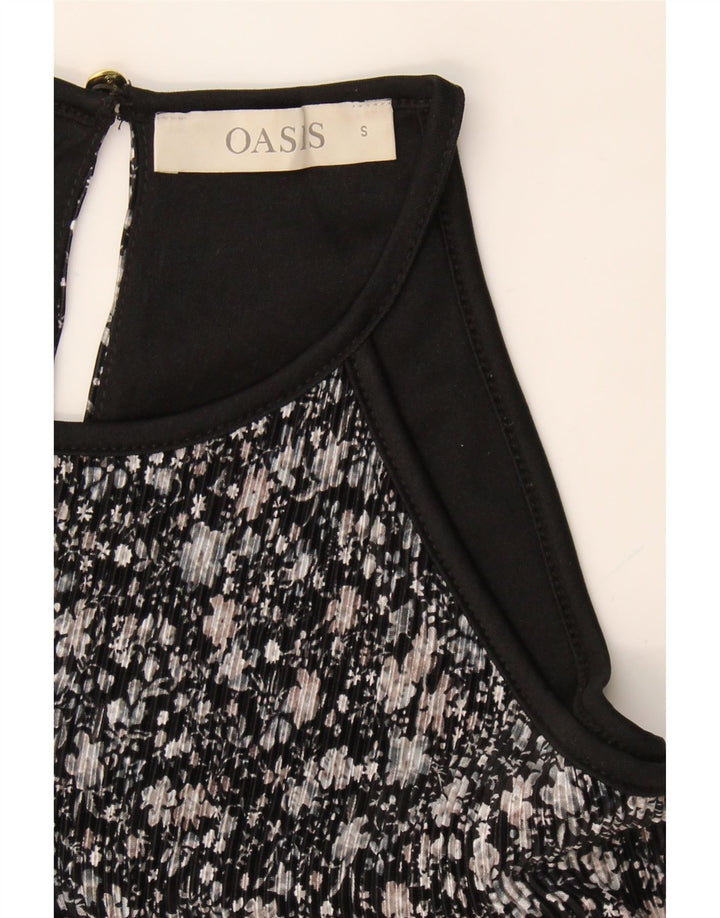 OASIS Womens Sleeveless Maxi Dress UK 10 Small Black Floral Polyester Vintage Oasis and Second-Hand Oasis from Messina Hembry 