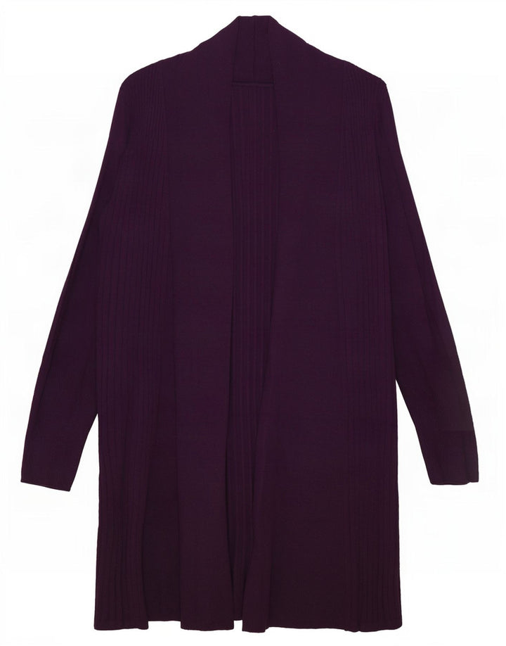 Marks & Spencer Dame Longline Åben Cardigan Sweater UK 16 Large Purple