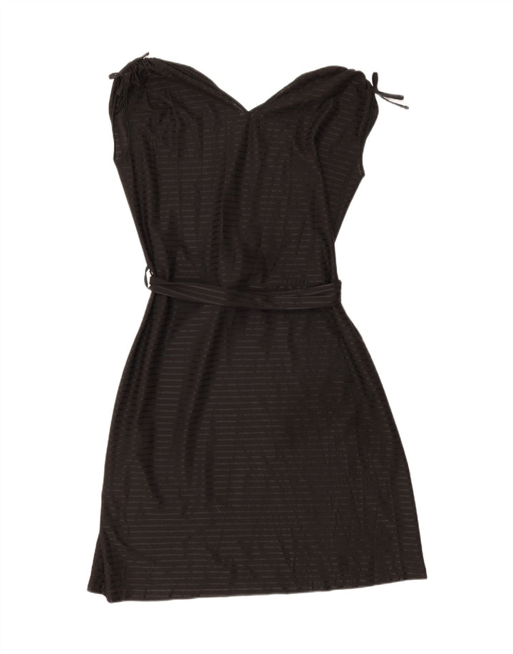 CAPRICCIO Womens Sleeveless A-Line Dress IT 46 Large Black Striped Vintage Capriccio and Second-Hand Capriccio from Messina Hembry 