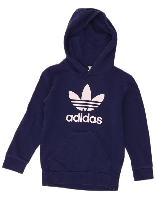 Adidas grafisk hættetrøje til drenge 6-7 år marineblå