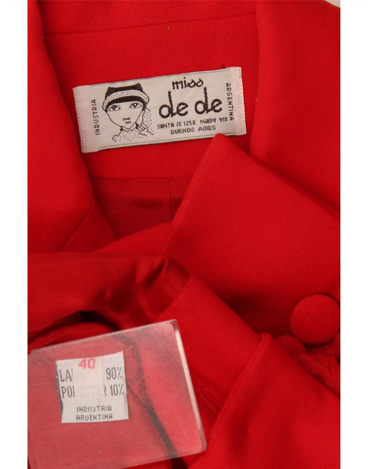 Vintage dame 4-knaps blazerjakke IT 40 Lille rød uld