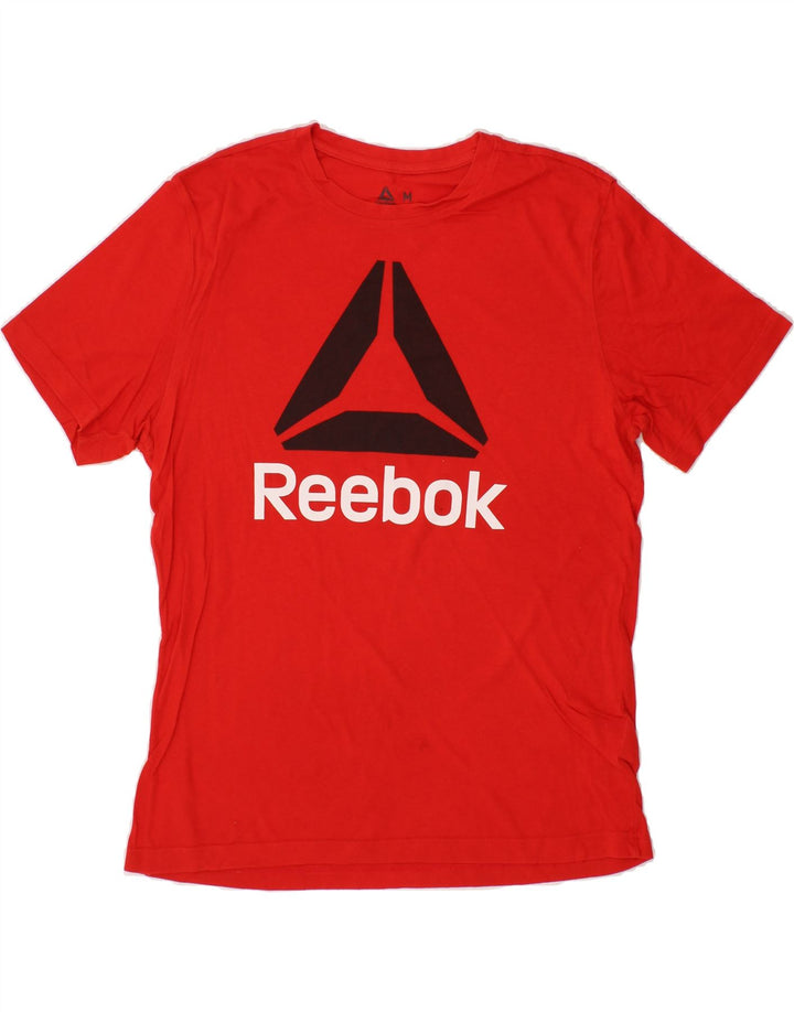 REEBOK Mens Graphic T-Shirt Top Medium Red Cotton Vintage Reebok and Second-Hand Reebok from Messina Hembry 
