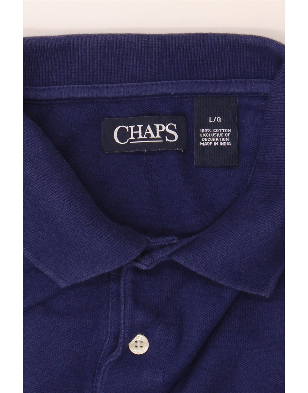 CHAPS Mens Polo Shirt Large Navy Blue Cotton Vintage Chaps and Second-Hand Chaps from Messina Hembry 