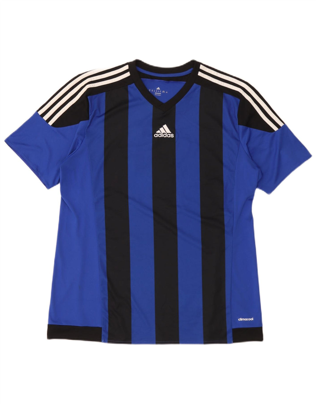 Adidas Herre Climacool Grafisk T-Shirt Top XL Blå Colourblock Polyester