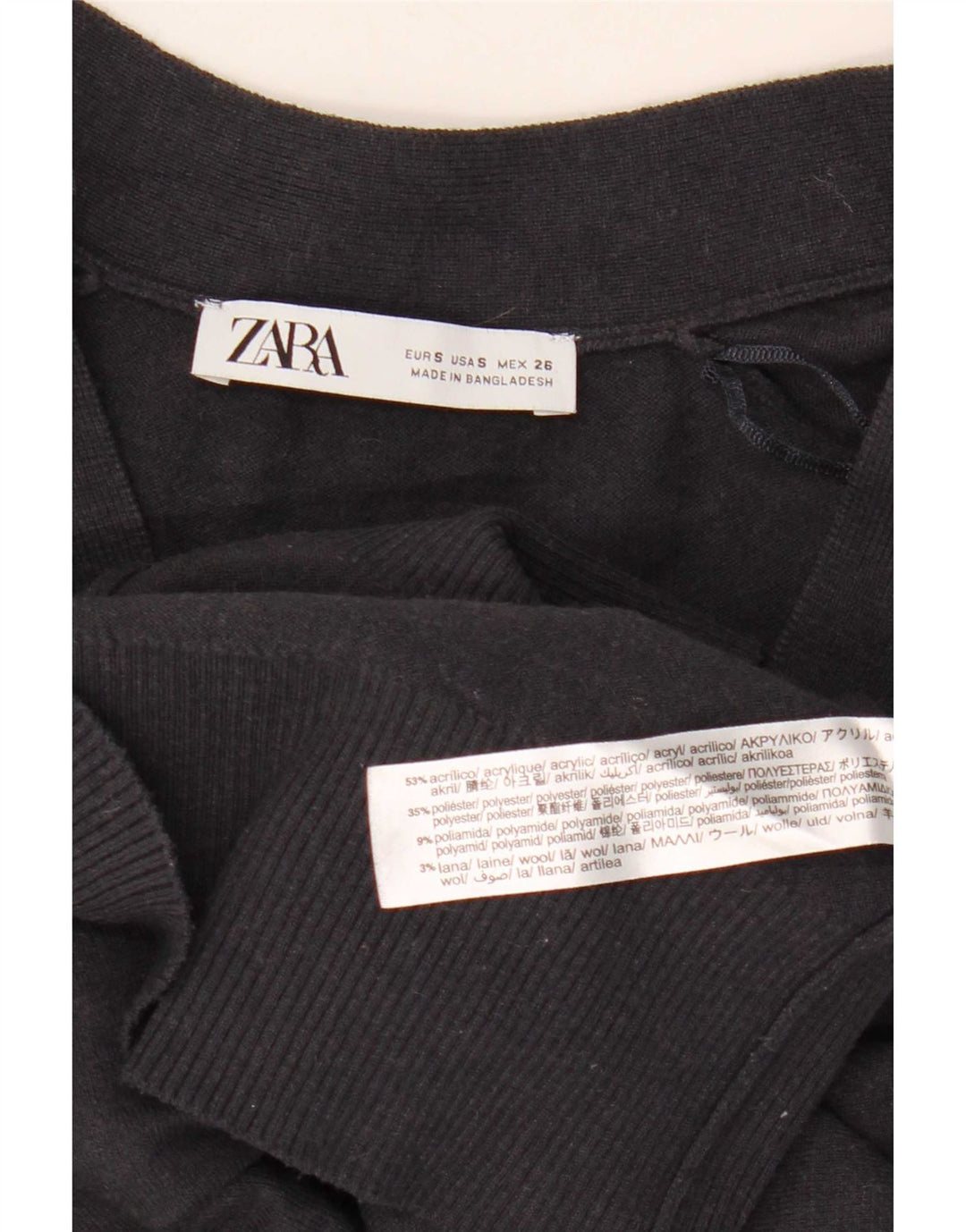 Zara Dame Oversized Cardigan Sweater UK 10 Small Navy Blue Acryl