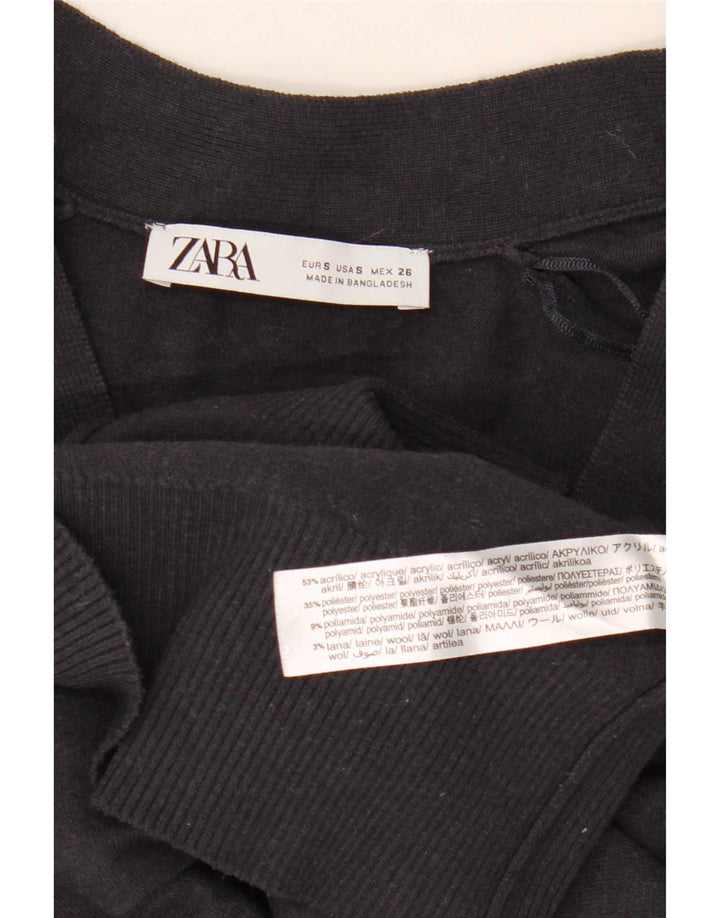 Zara Dame Oversized Cardigan Sweater UK 10 Small Navy Blue Acryl