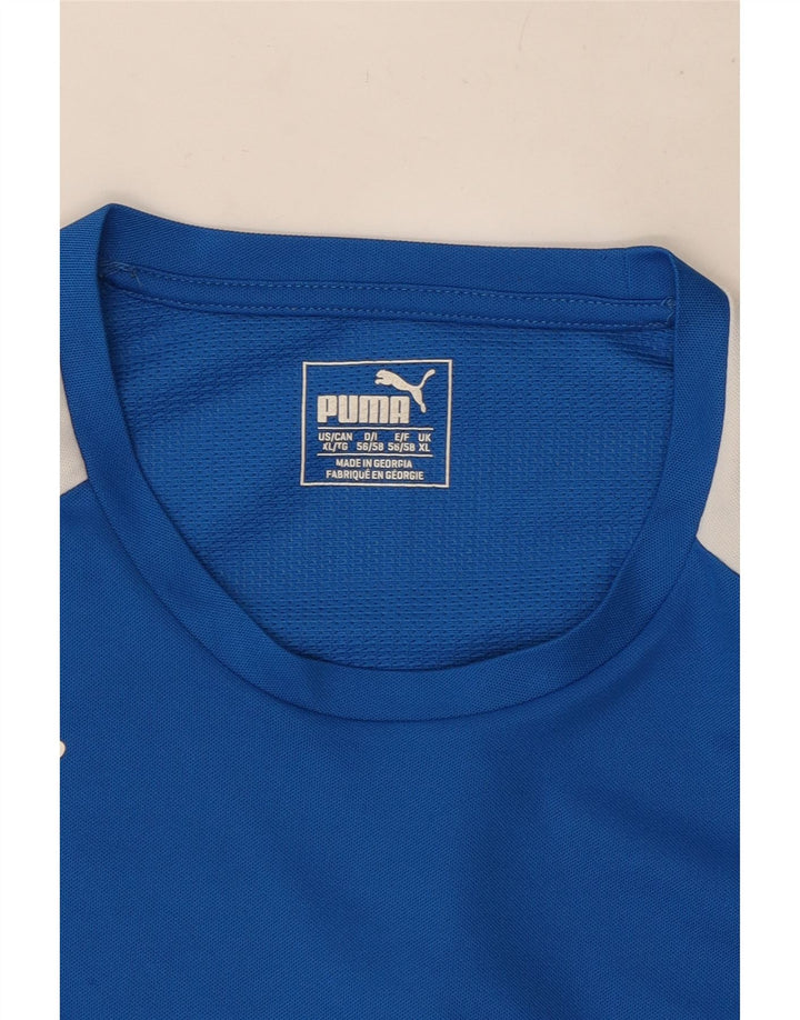 Puma Herre T-Shirt Top XL Blå Colourblock