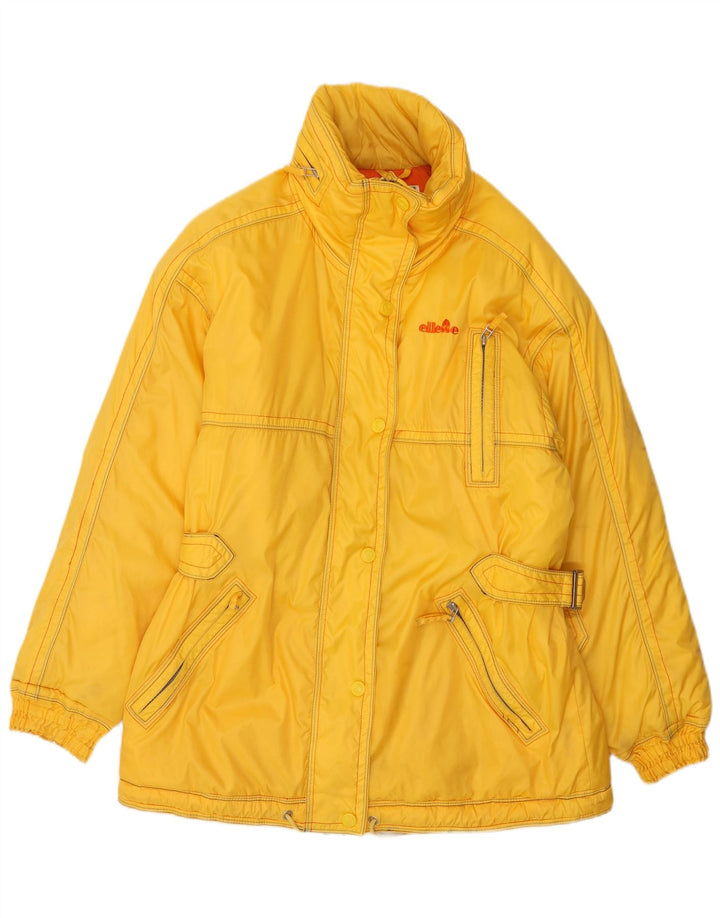 Ellesse Dame Hætte Oversized Skijakke UK 14 Stor Gul Colourblock