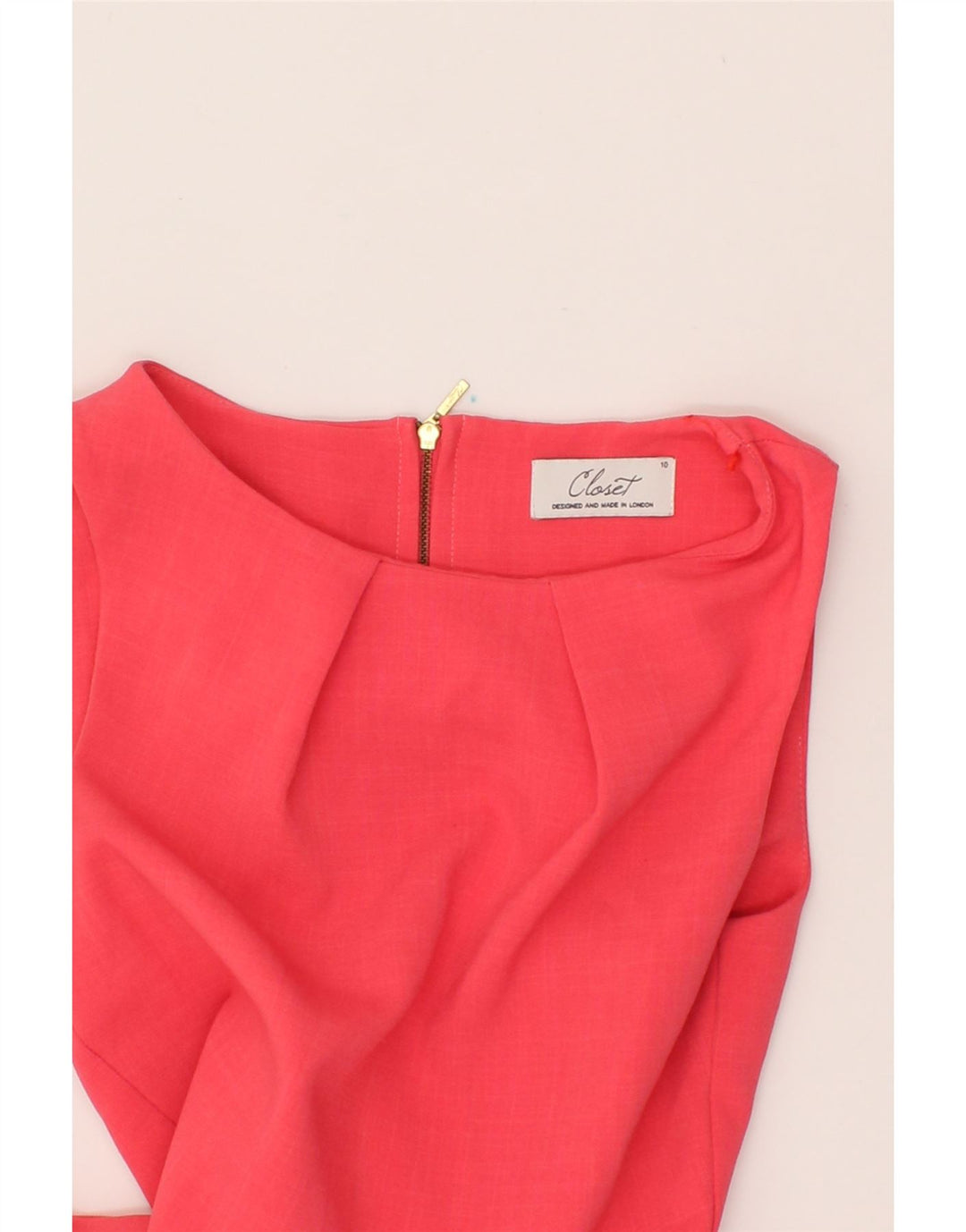CLOSET Womens Sleeveless A-Line Dress UK 10 Small Pink Polyester Vintage CLOSET and Second-Hand CLOSET from Messina Hembry 