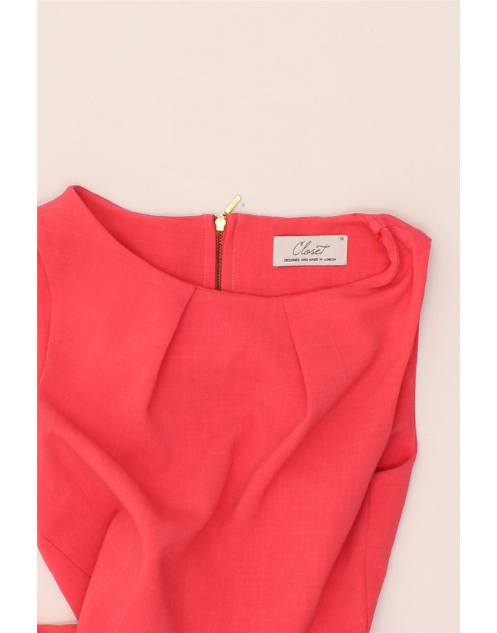 CLOSET Womens Sleeveless A-Line Dress UK 10 Small Pink Polyester Vintage CLOSET and Second-Hand CLOSET from Messina Hembry 