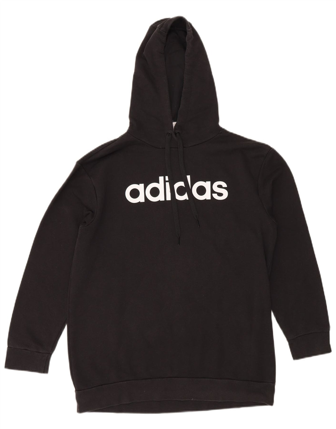 ADIDAS Oversized grafisk hættetrøjetrøje til kvinder UK 4/6 XS Sort