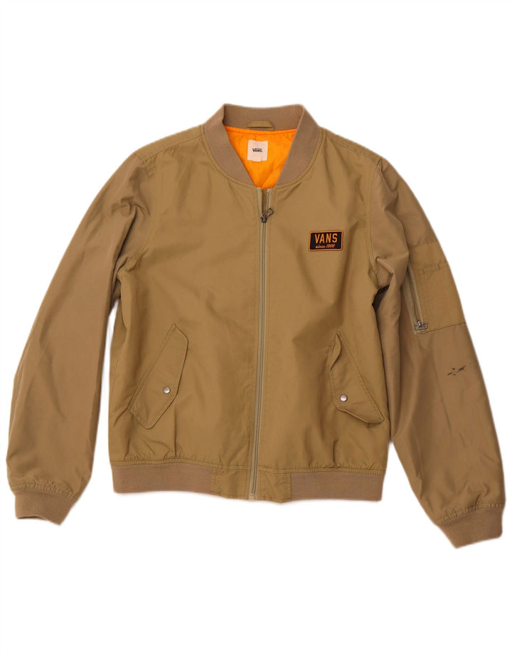 VANS Boys Bomber Jacket 12-13 År Stor Khaki Nylon