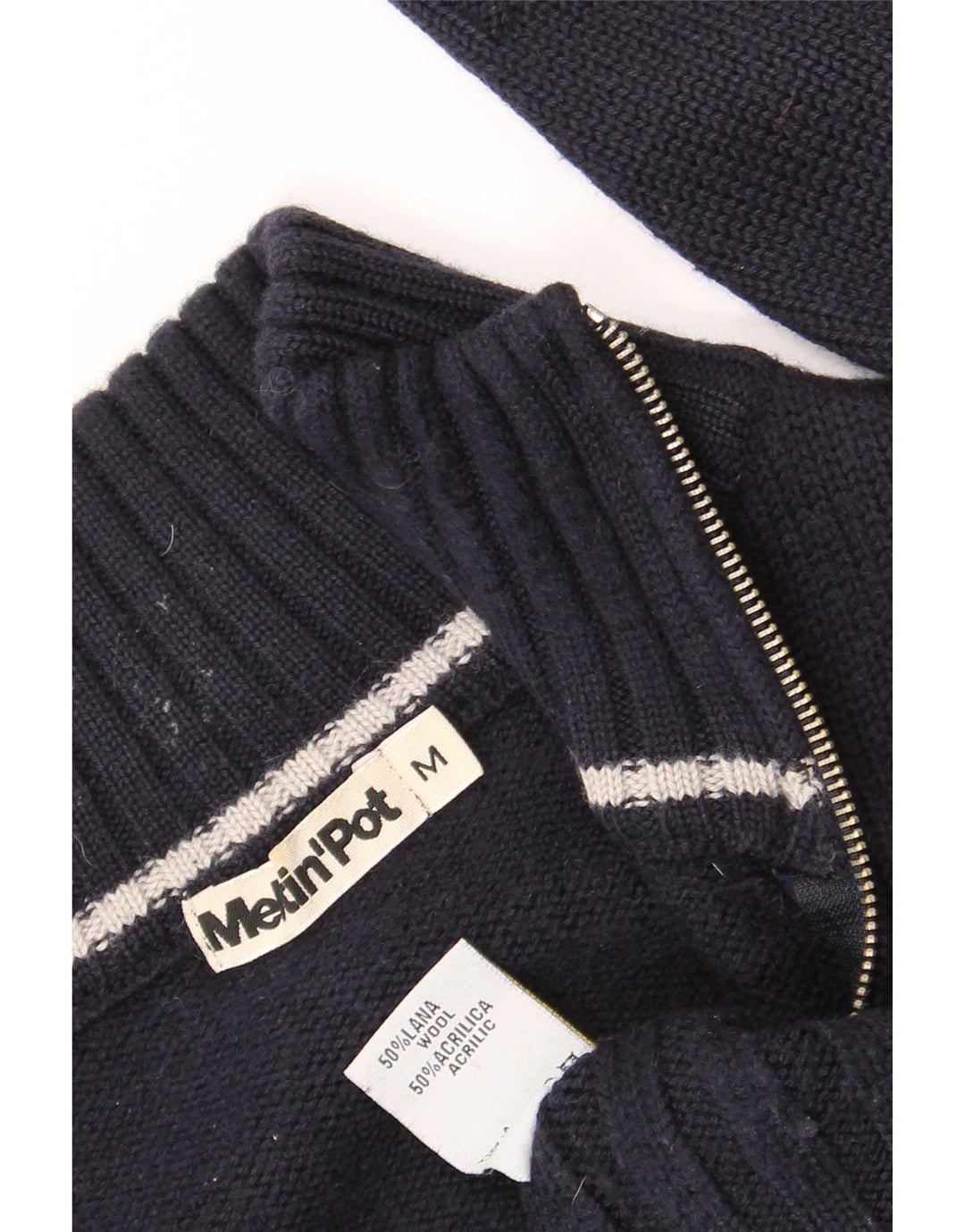 Meltin' Pot Dame Cardigan Sweater UK 14 Medium Navy Blue Wool