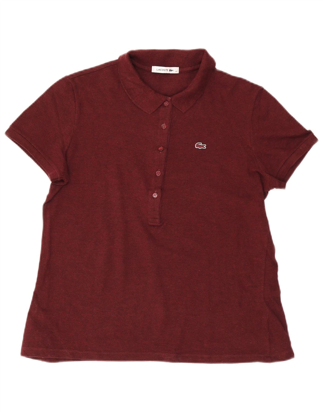 Lacoste Dame Polo Shirt Størrelse 44 Large Bourgogne Bomuld