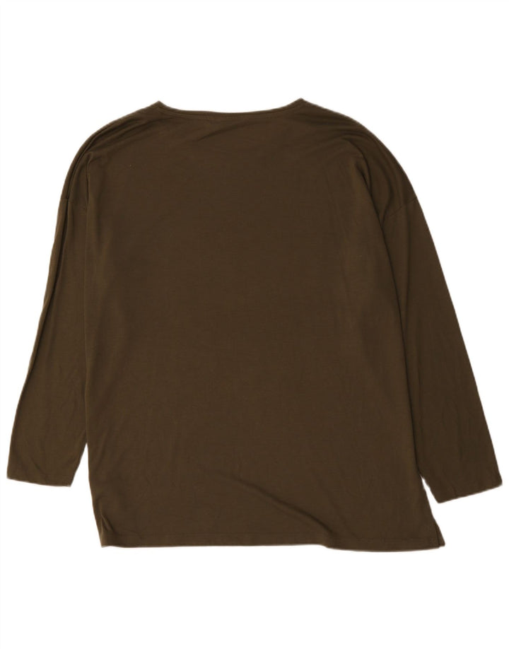 Marks & Spencer Dame Oversized grafisk top Langærmet UK 18 XL Khaki