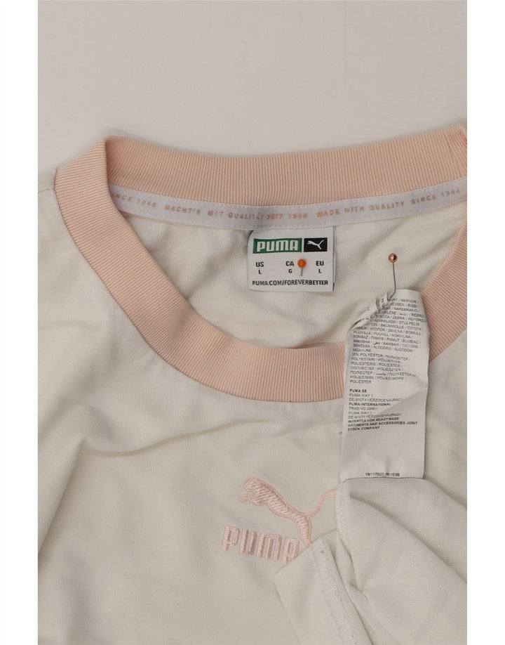 PUMA Herre T-Shirt Top Stor Hvid Bomuld