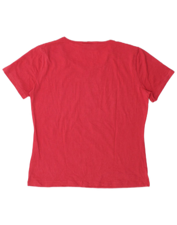 Trussardi Dame Grafisk T-Shirt Top UK 16 Stor Rød Bomuld
