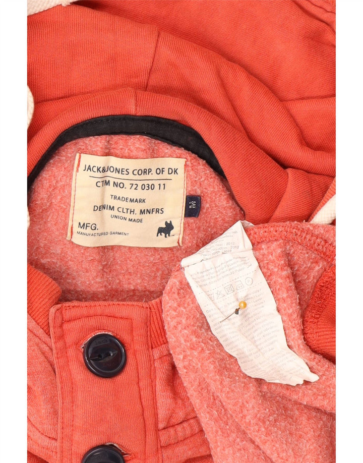 Jack & Jones Herre grafisk knap Neck hættetrøje Jumper Medium Rød Polyester