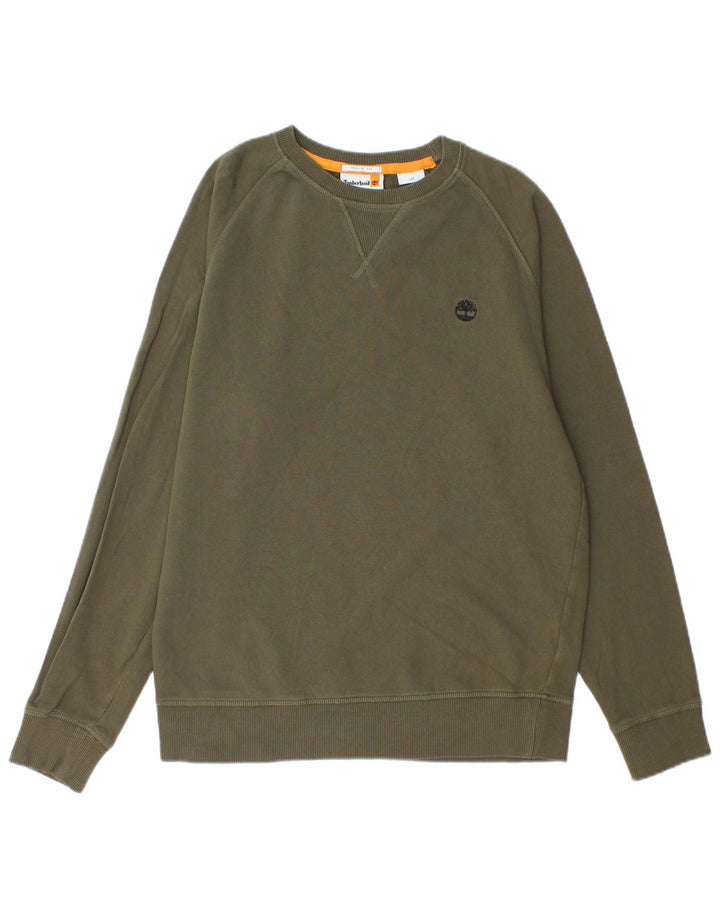 Timberland Herre Regular Fit Sweatshirt Jumper Small Khaki Bomuld