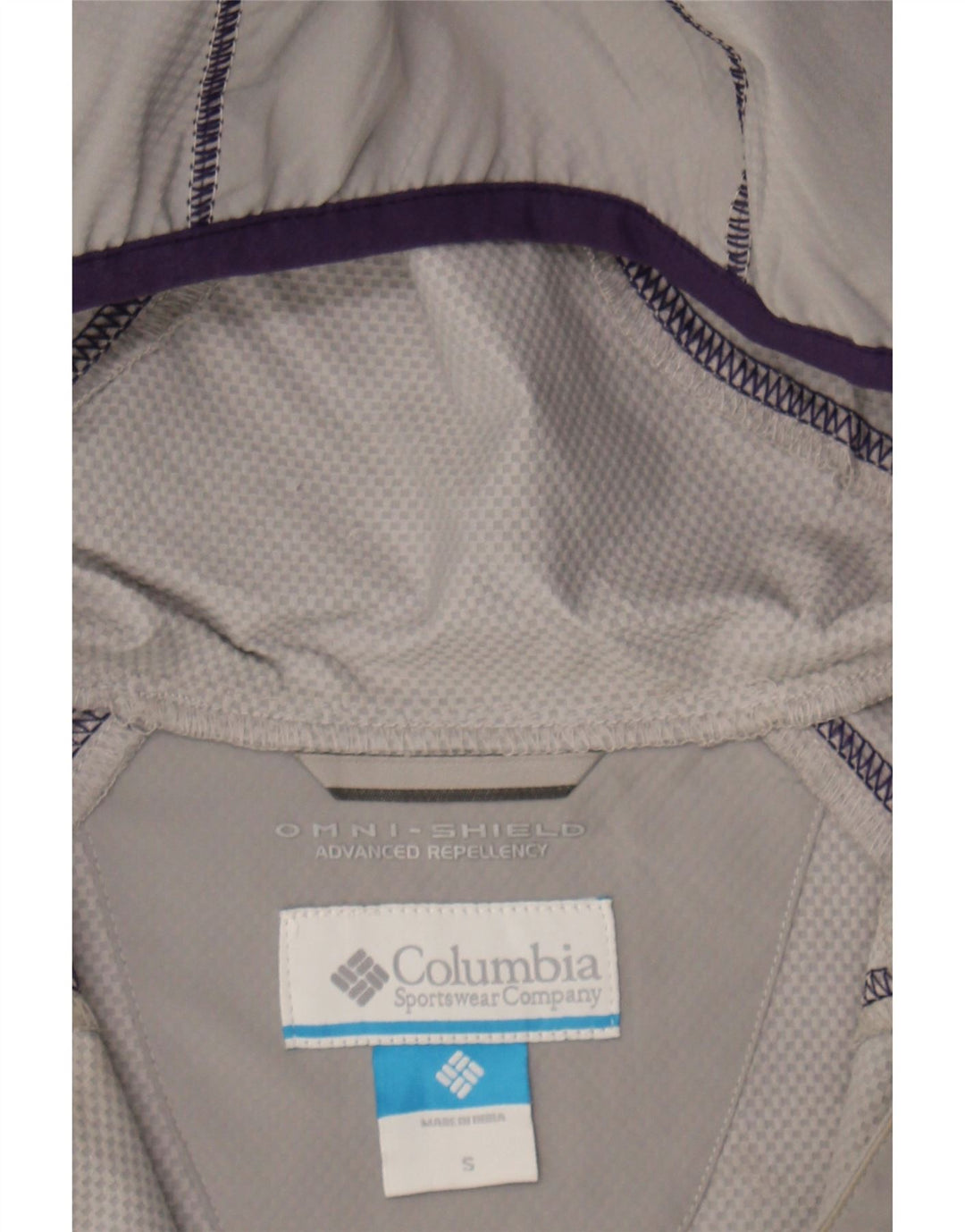 COLUMBIA Womens Omni-Shade Tracksuit Top Jacket UK 10 Small Grey Vintage Columbia and Second-Hand Columbia from Messina Hembry 