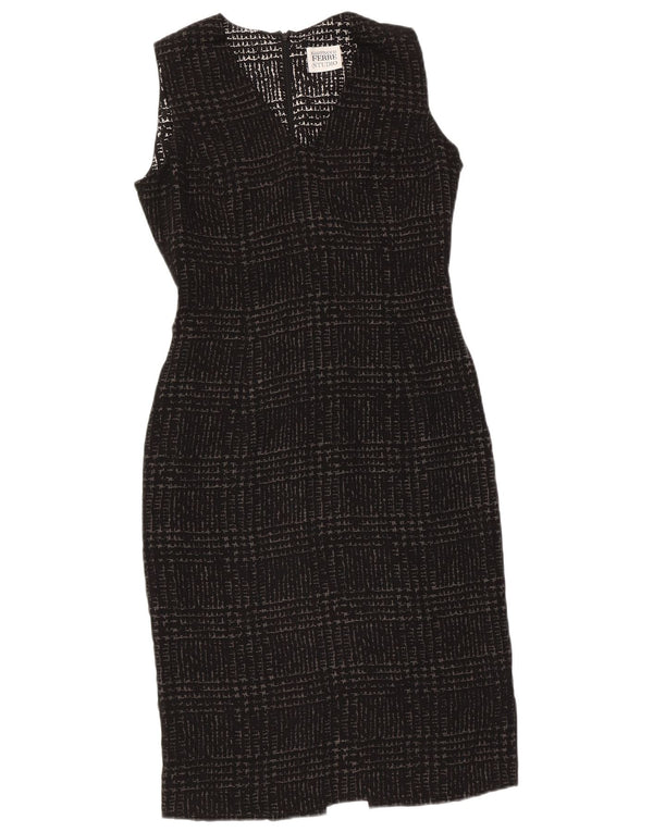 Gianfranco Ferre Dameskedekjole UK 10 Small Black Houndstooth
